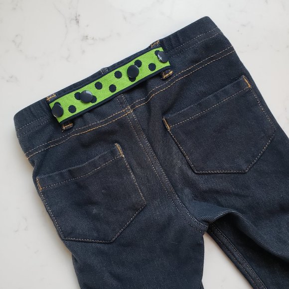 Lime navy elastic adjustable snap Toddler Belt, Kids or Baby Belt Childrens - Picture 2 of 4